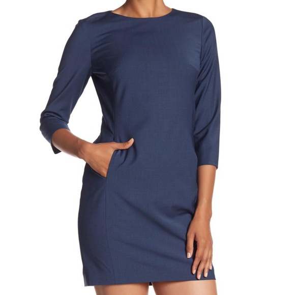 Theory Dresses & Skirts - Theory Rikala 3/4 Length Sleeve Wool Blend Dress